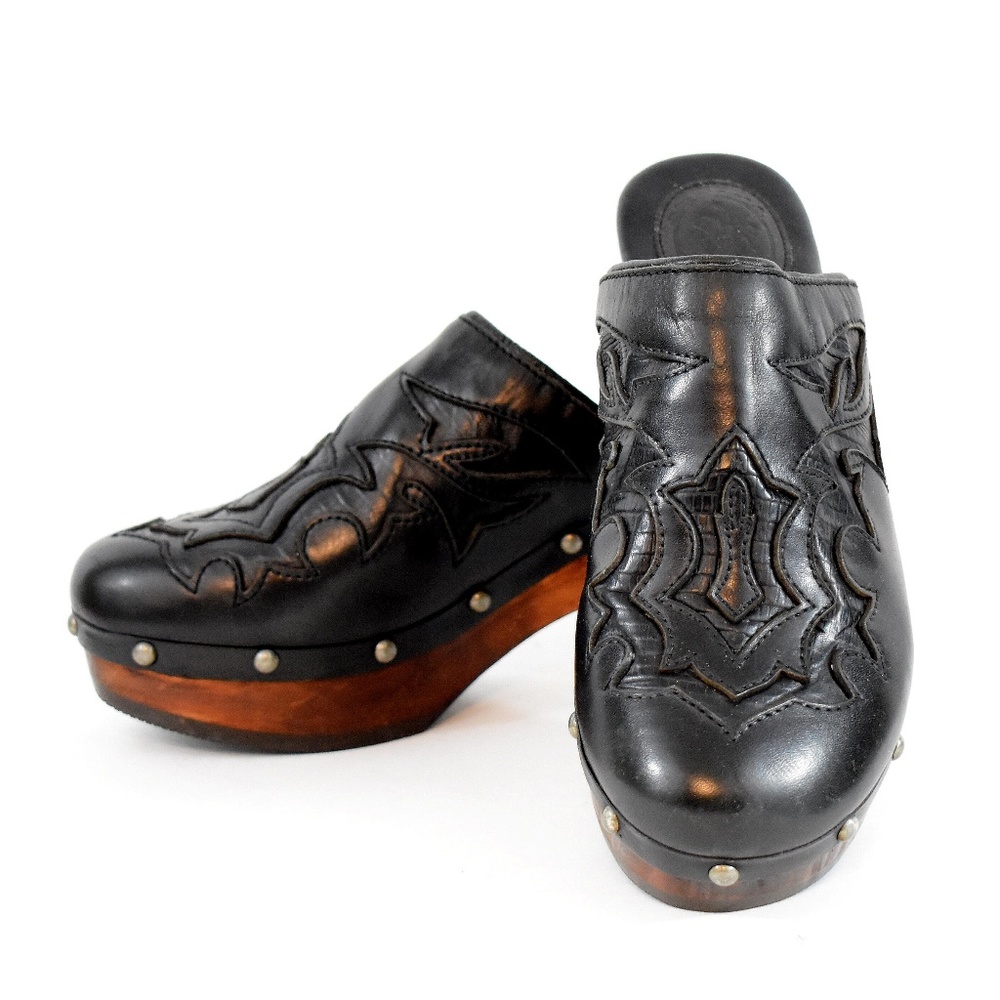 Ariat Women's Leather Wood Heels Clogs Mules